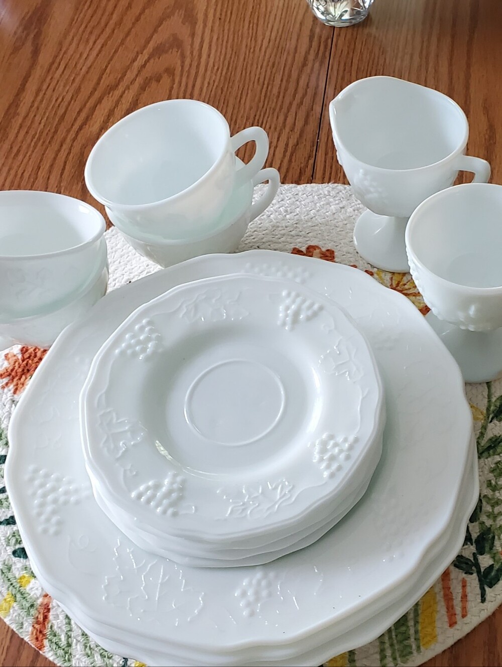 Vintage Indian Milk Glass